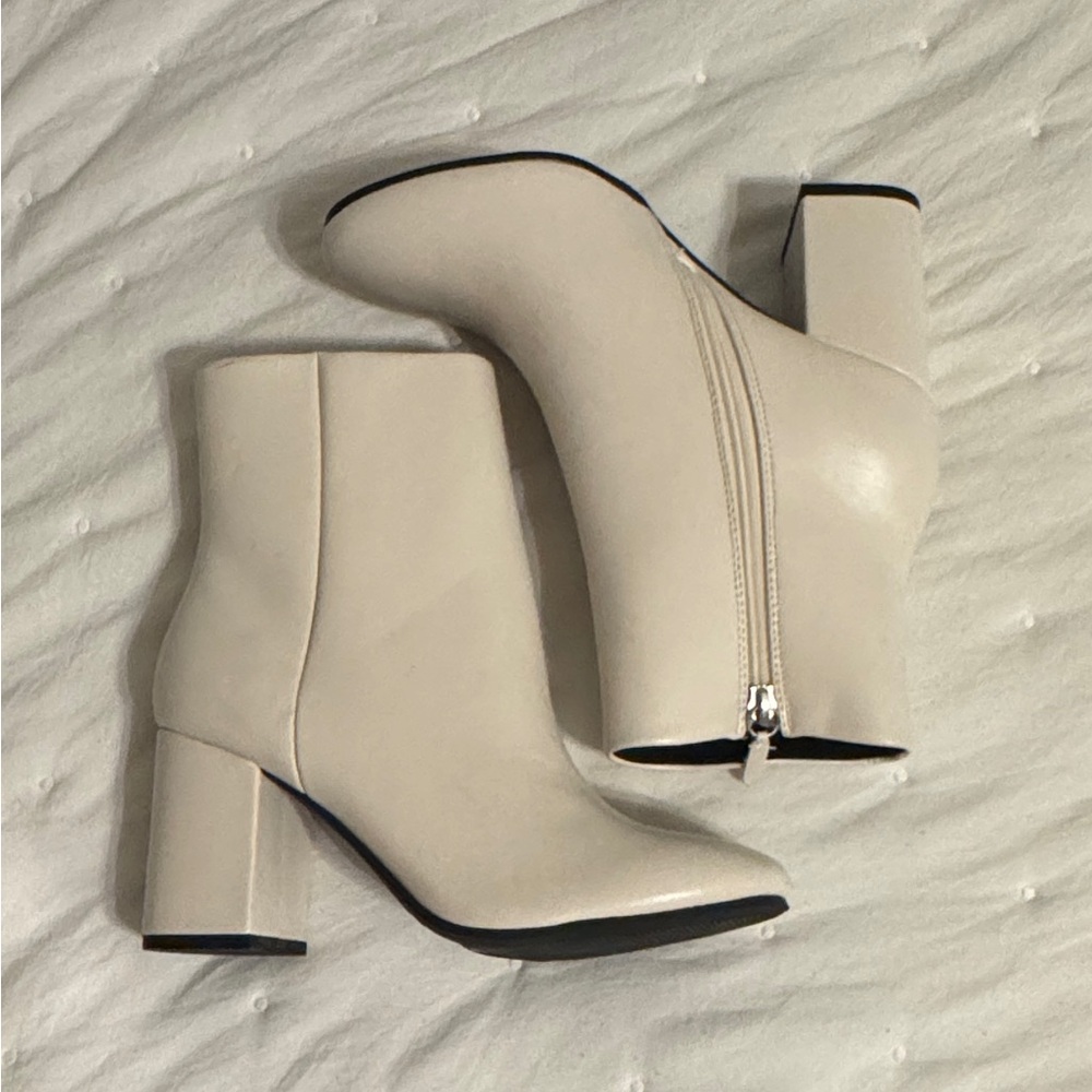 Elegant Cream Ankle Boots